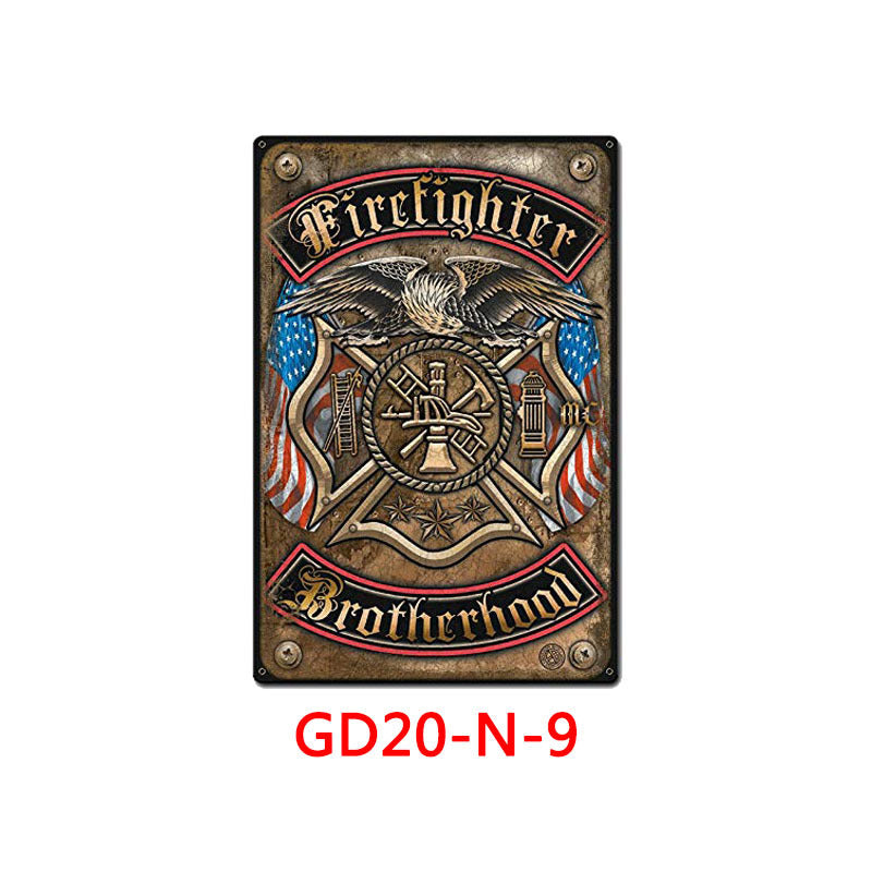 Firefighters Metal Tin Sign