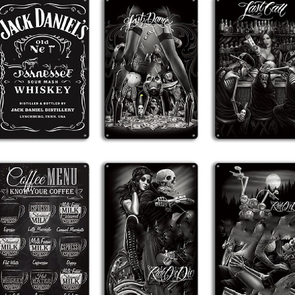 Black & White Metal Tin Sign