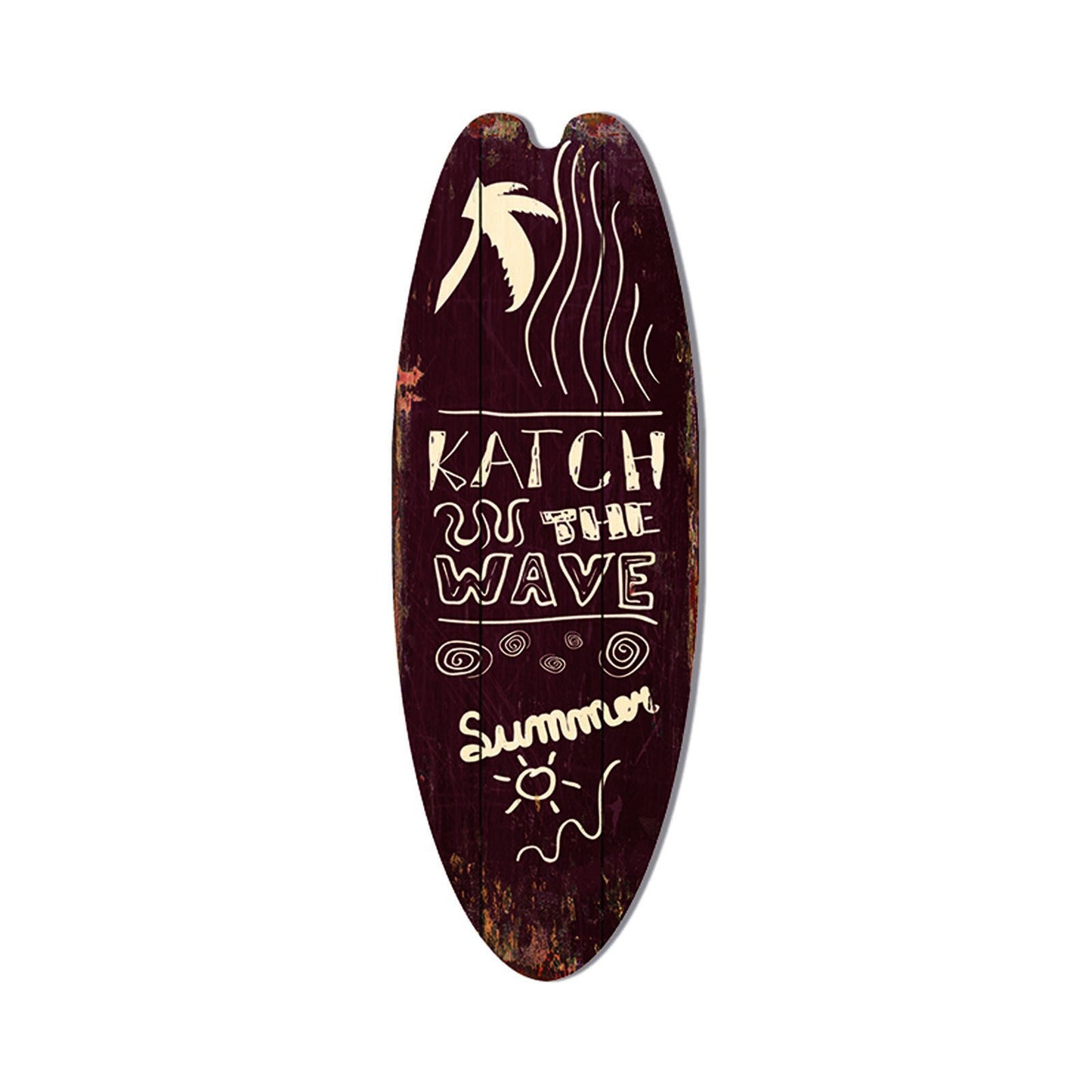 Wooden Surfboard Sign