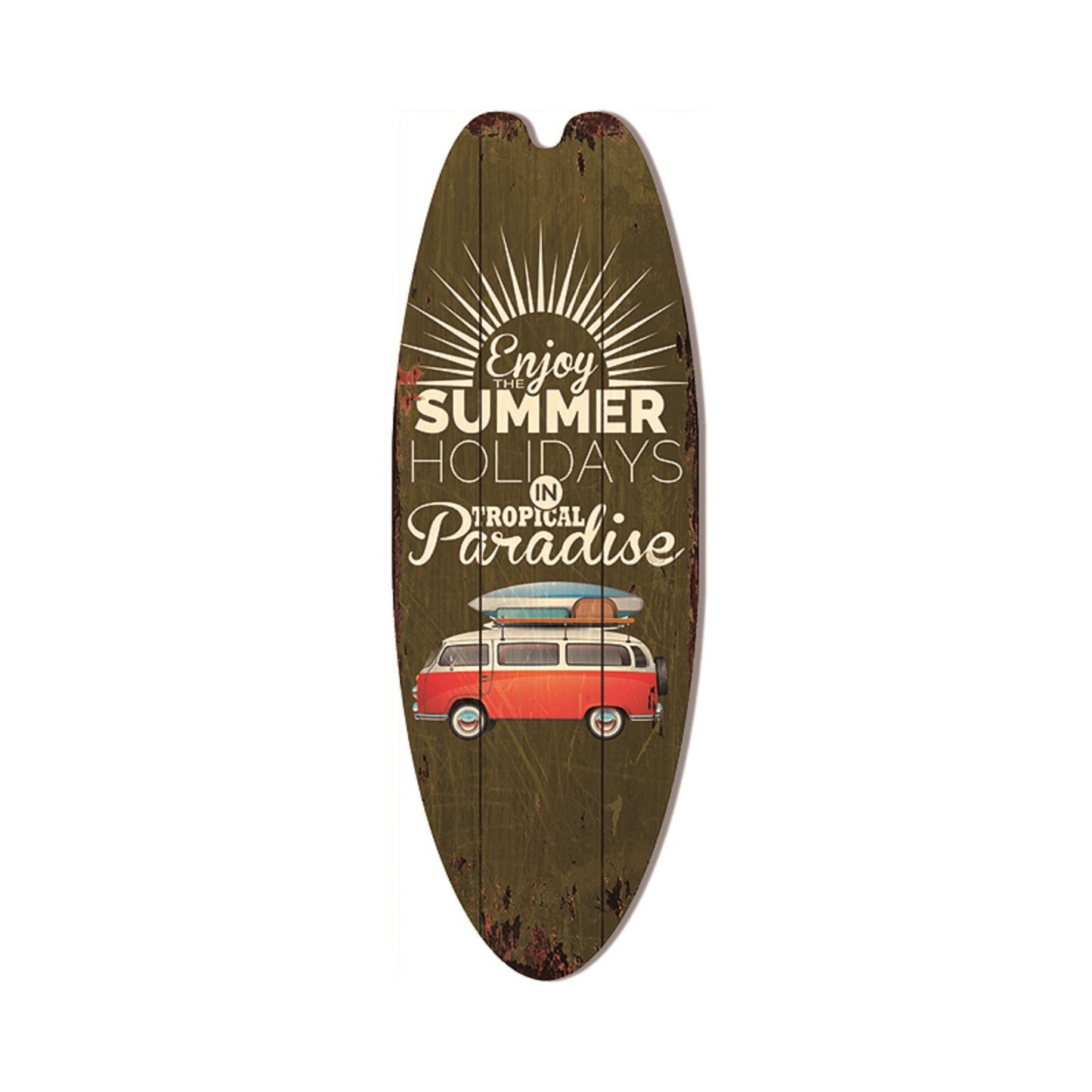 Wooden Surfboard Sign