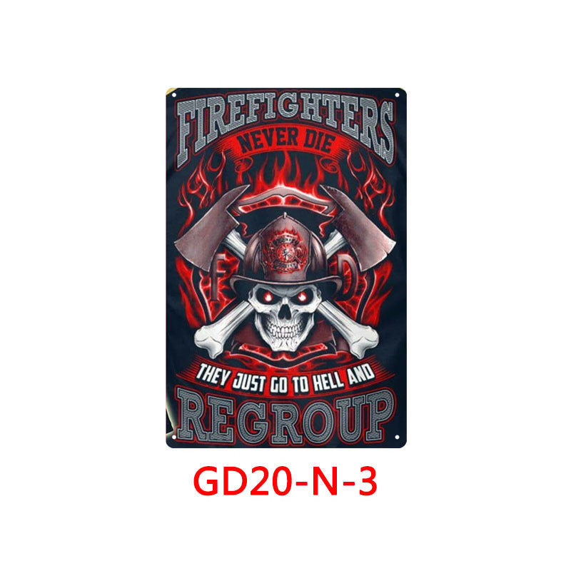 Firefighters Metal Tin Sign