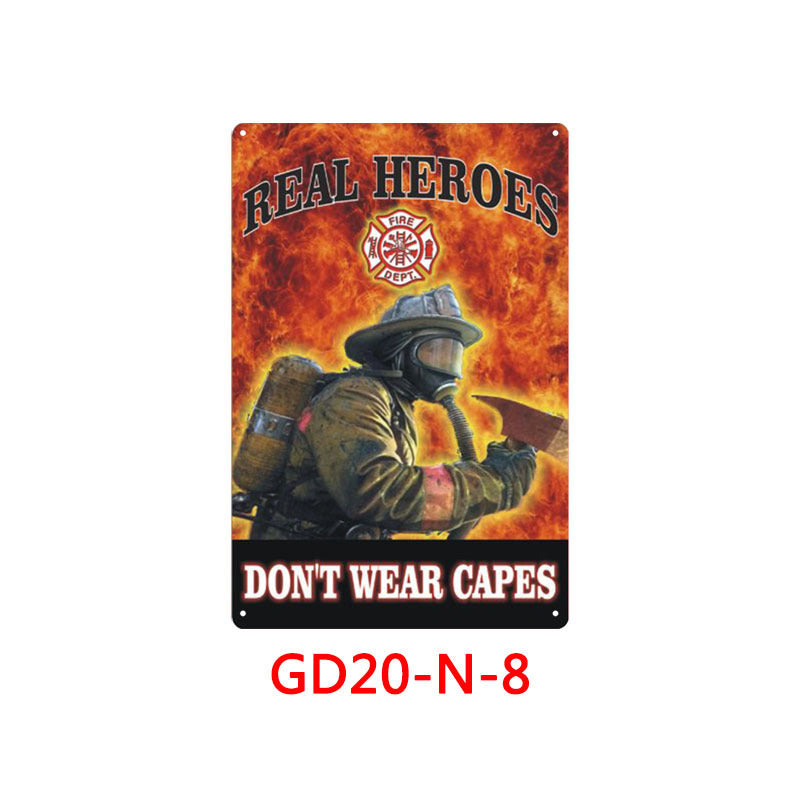 Firefighters Metal Tin Sign