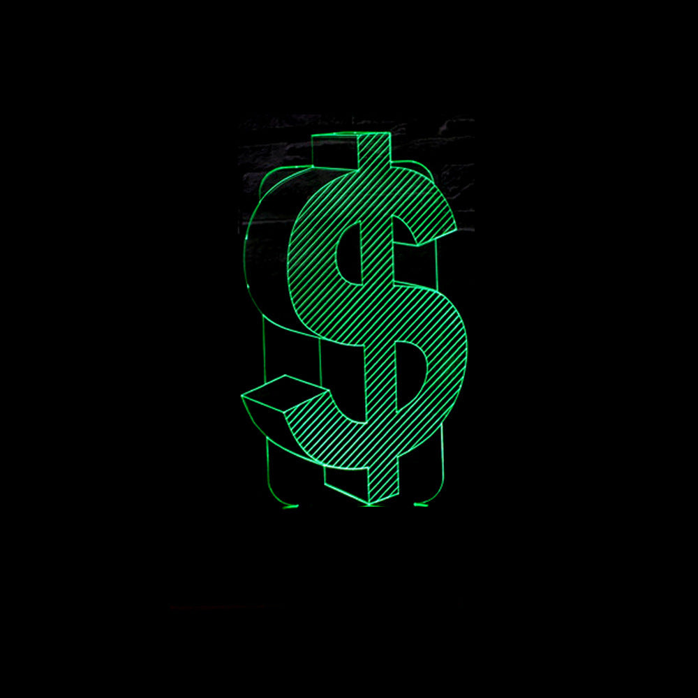 Colorful dollar sign night light