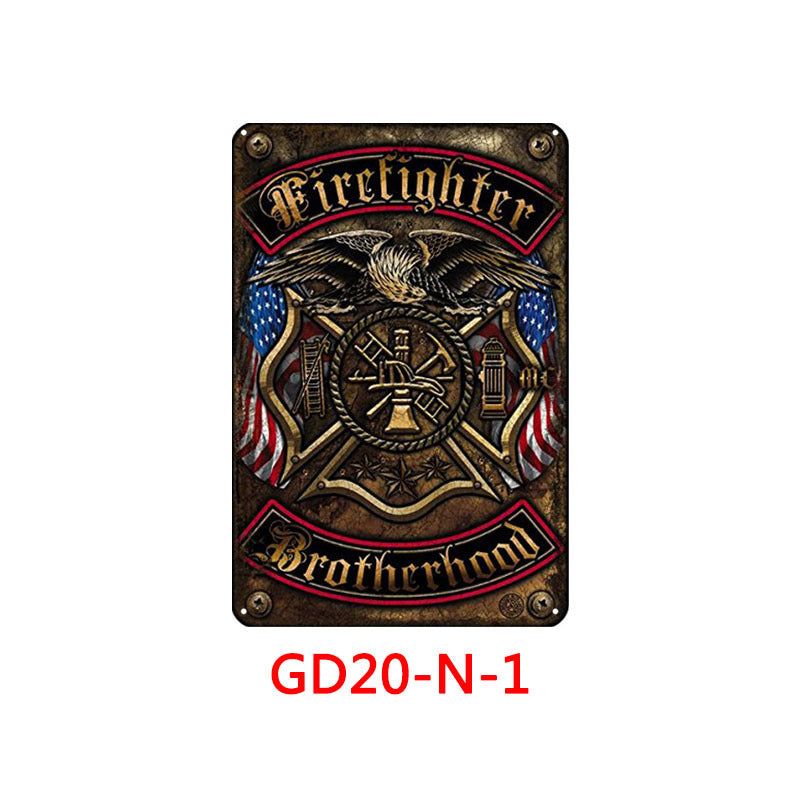 Firefighters Metal Tin Sign