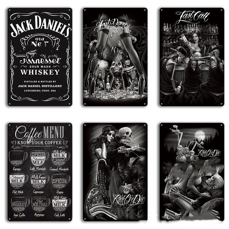 Black & White Metal Tin Sign