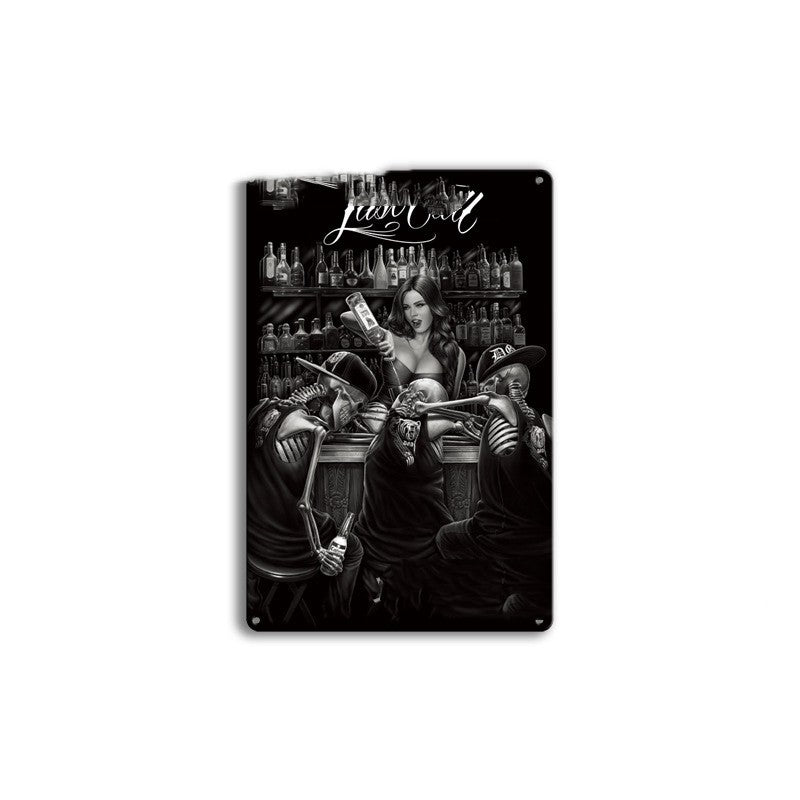 Black & White Metal Tin Sign