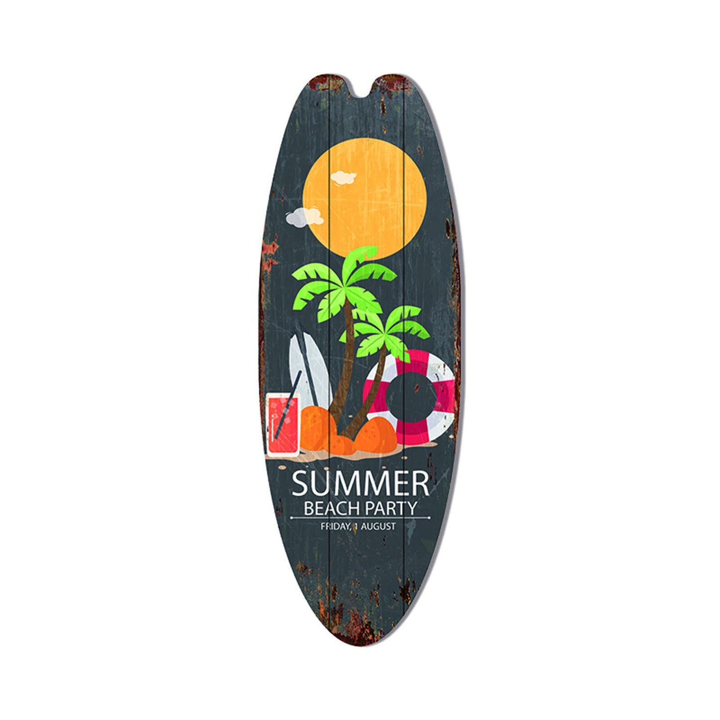 Wooden Surfboard Sign