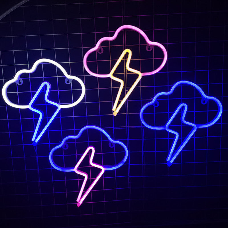 Clouds Lightning Neon Sign