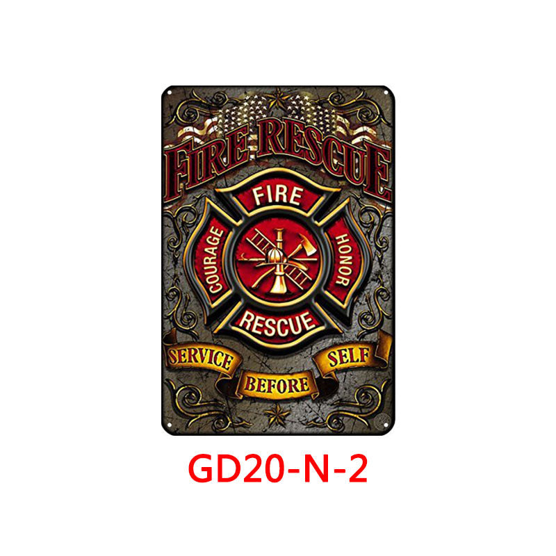 Firefighters Metal Tin Sign