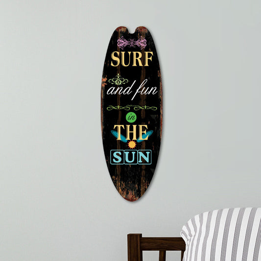Wooden Surfboard Sign