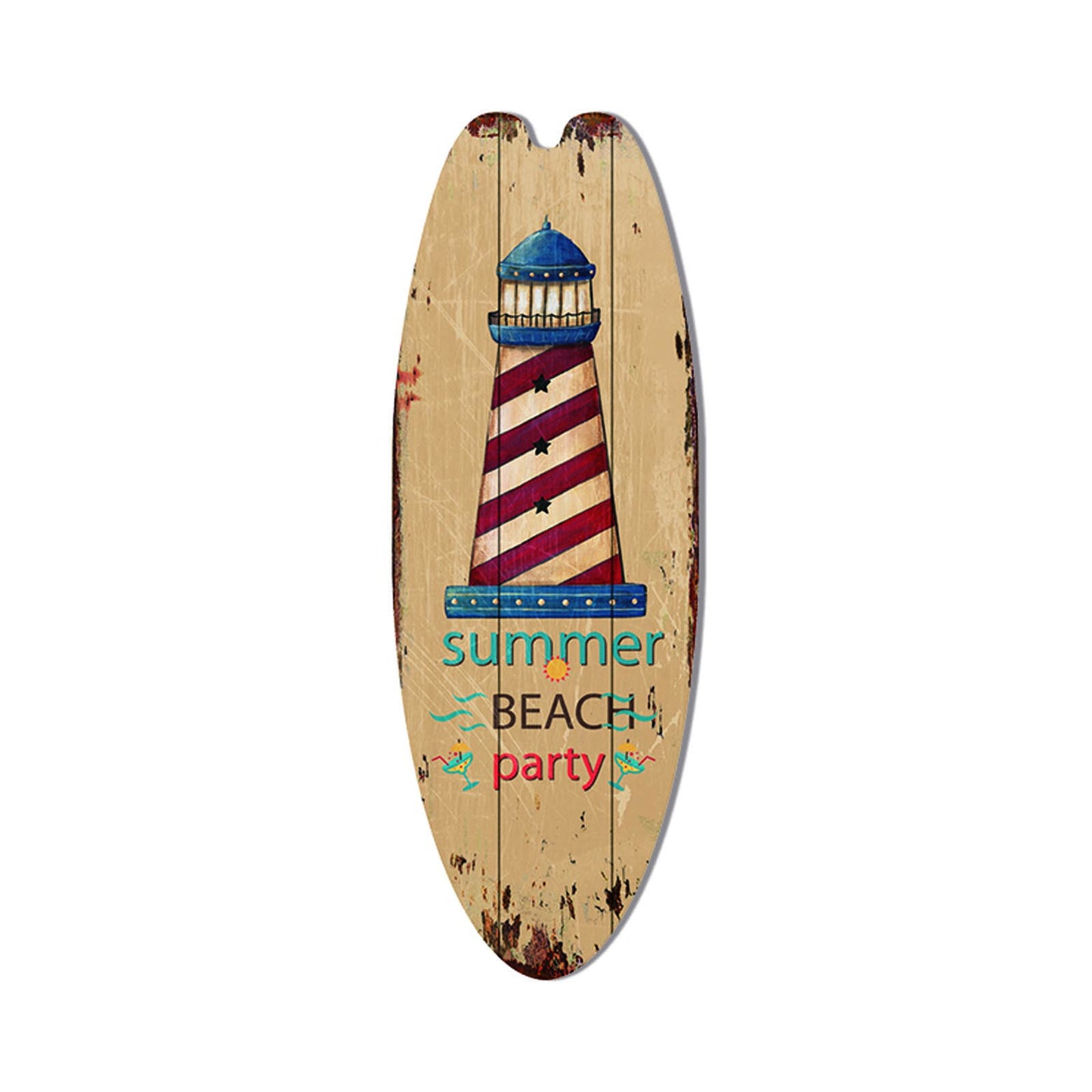 Wooden Surfboard Sign