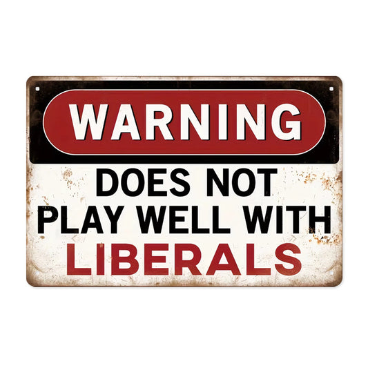 Warning Metal Tin Sign