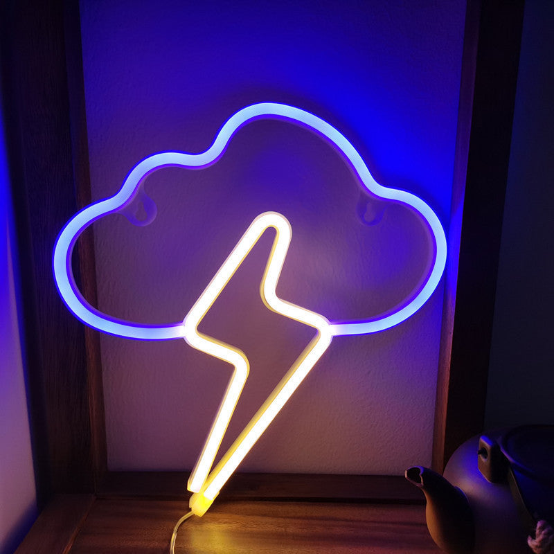 Clouds Lightning Neon Sign