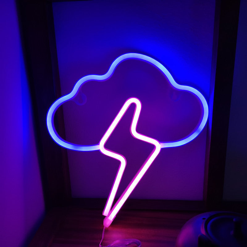Clouds Lightning Neon Sign