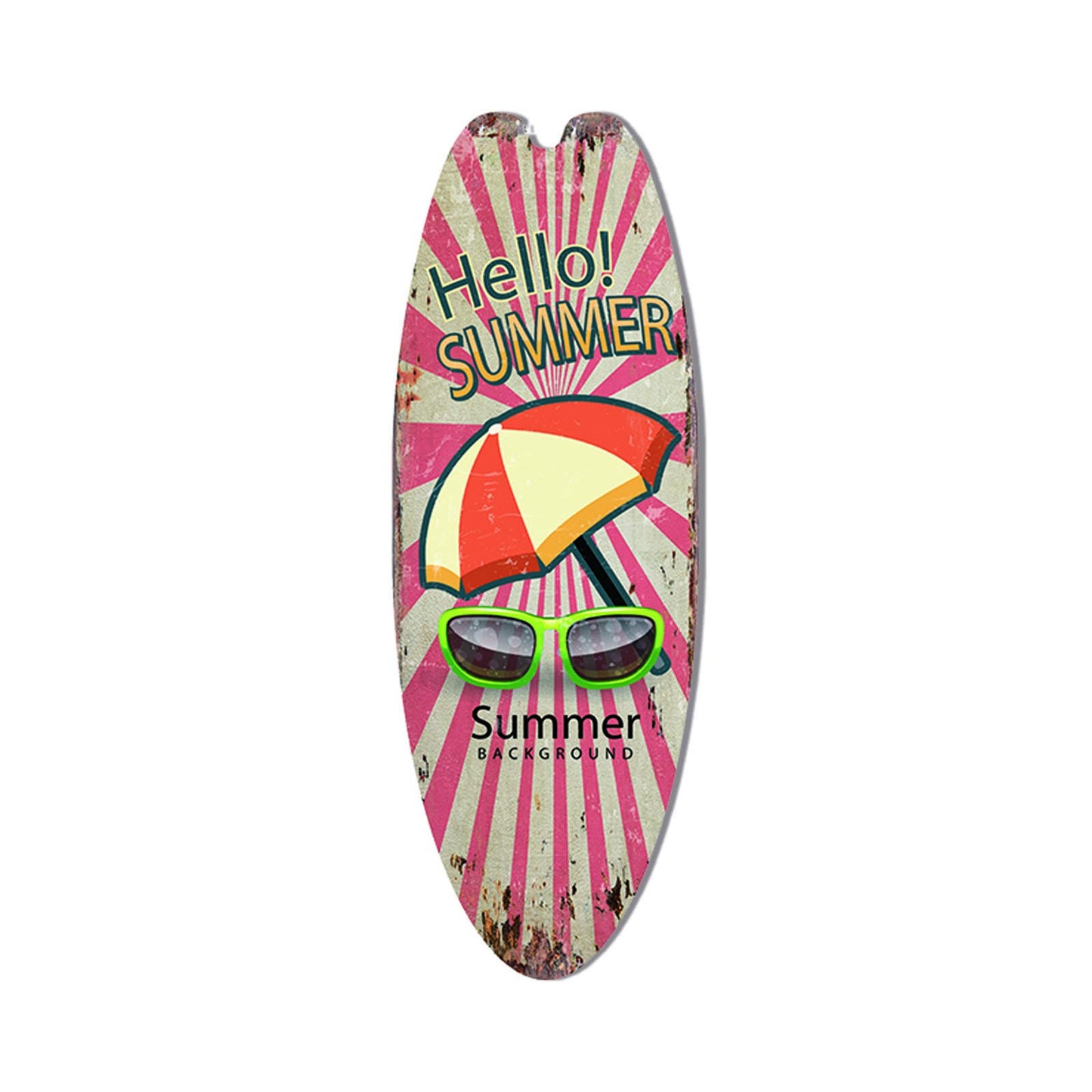 Wooden Surfboard Sign