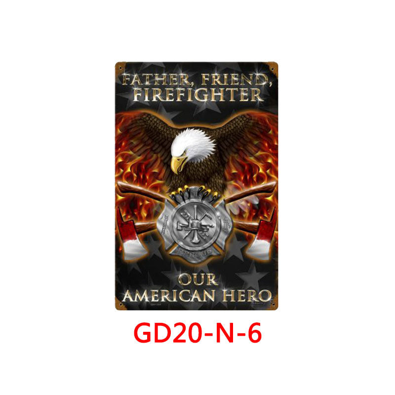 Firefighters Metal Tin Sign