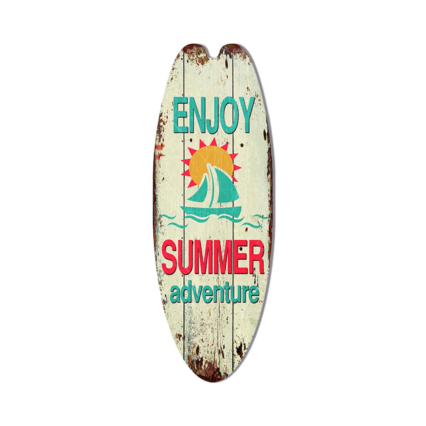 Wooden Surfboard Sign