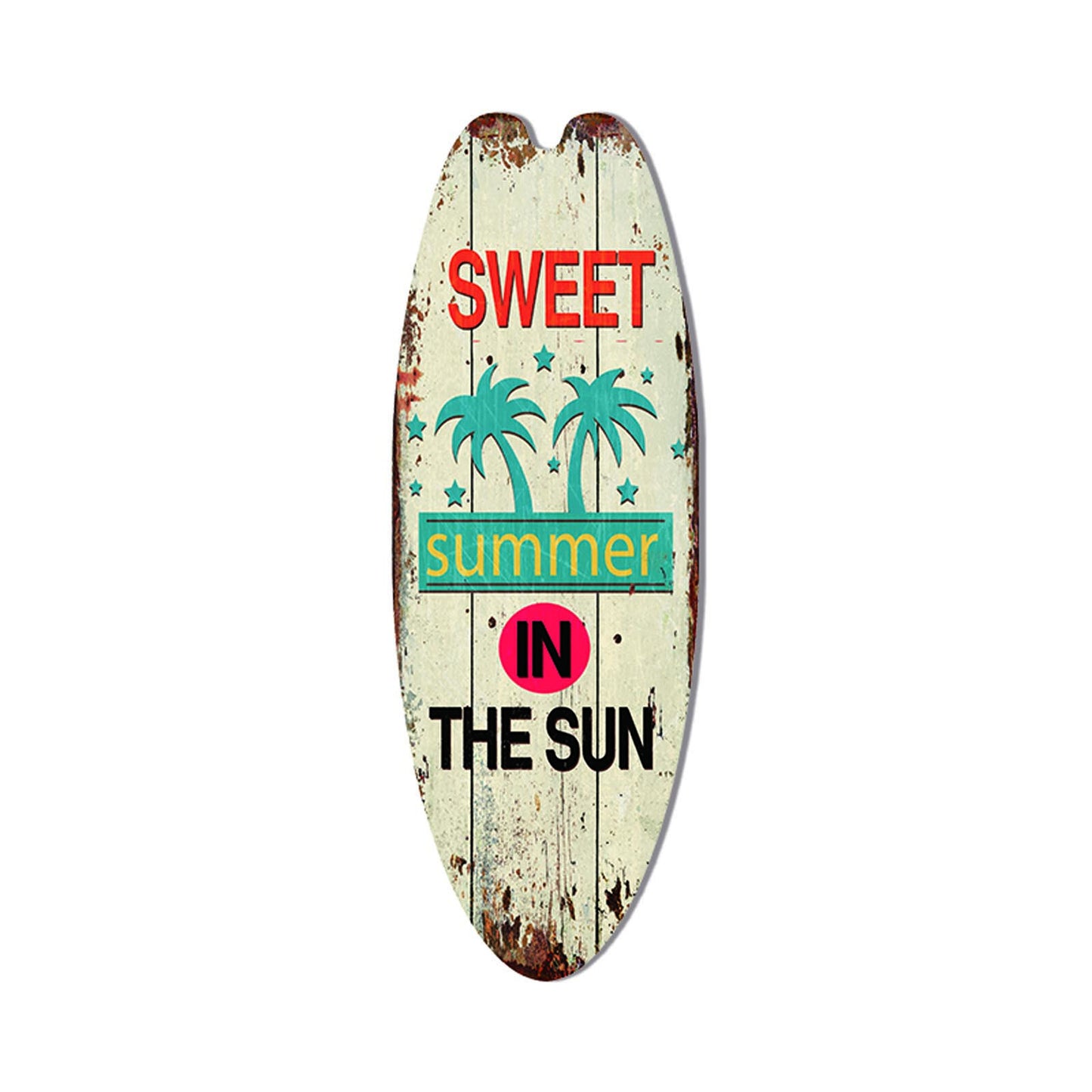Wooden Surfboard Sign