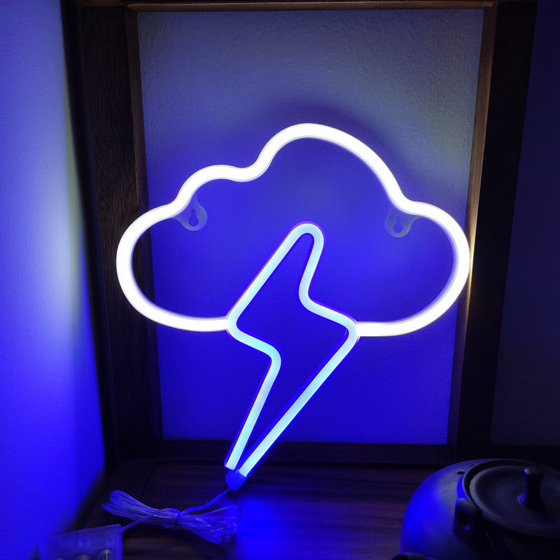 Clouds Lightning Neon Sign