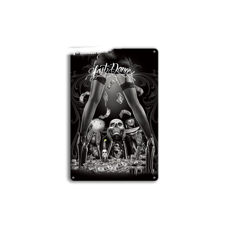 Black & White Metal Tin Sign