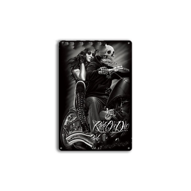 Black & White Metal Tin Sign