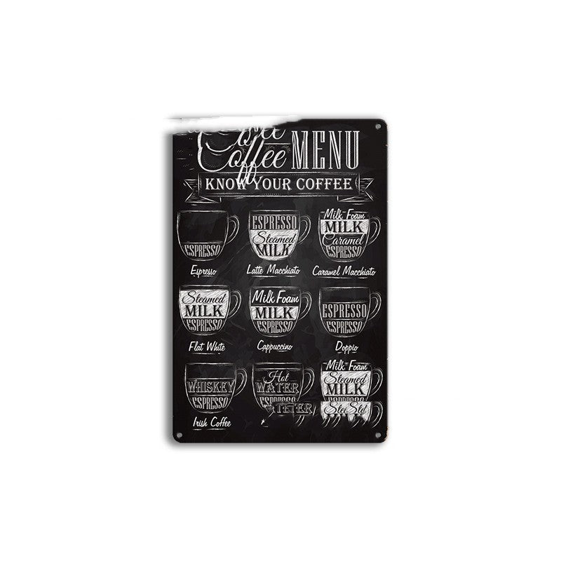 Black & White Metal Tin Sign