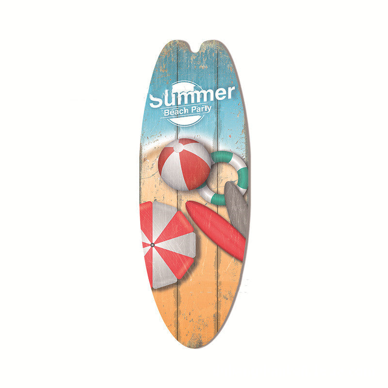 Wooden Surfboard Sign