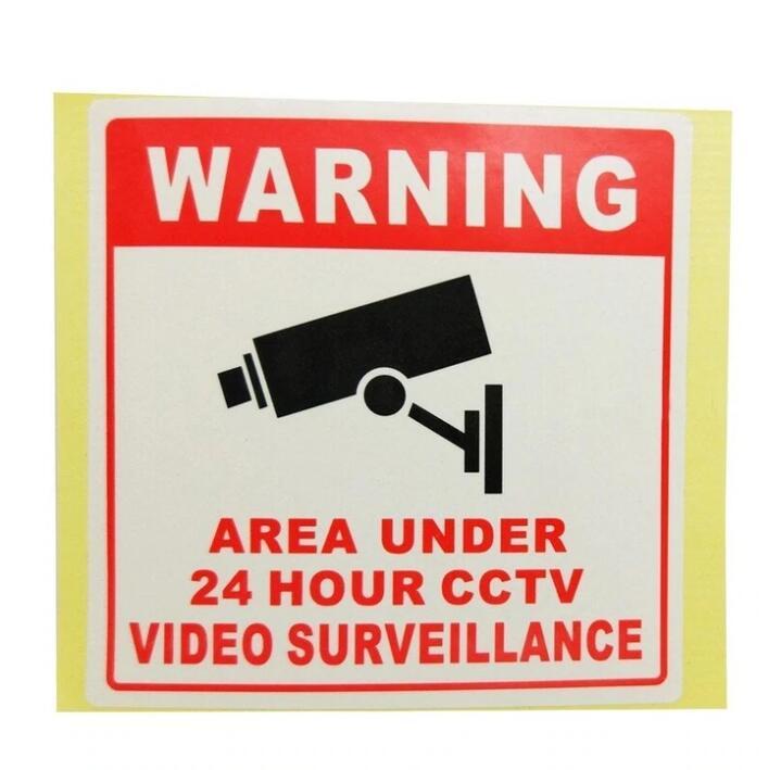 Surveillance Camera Warning Sign Stickers