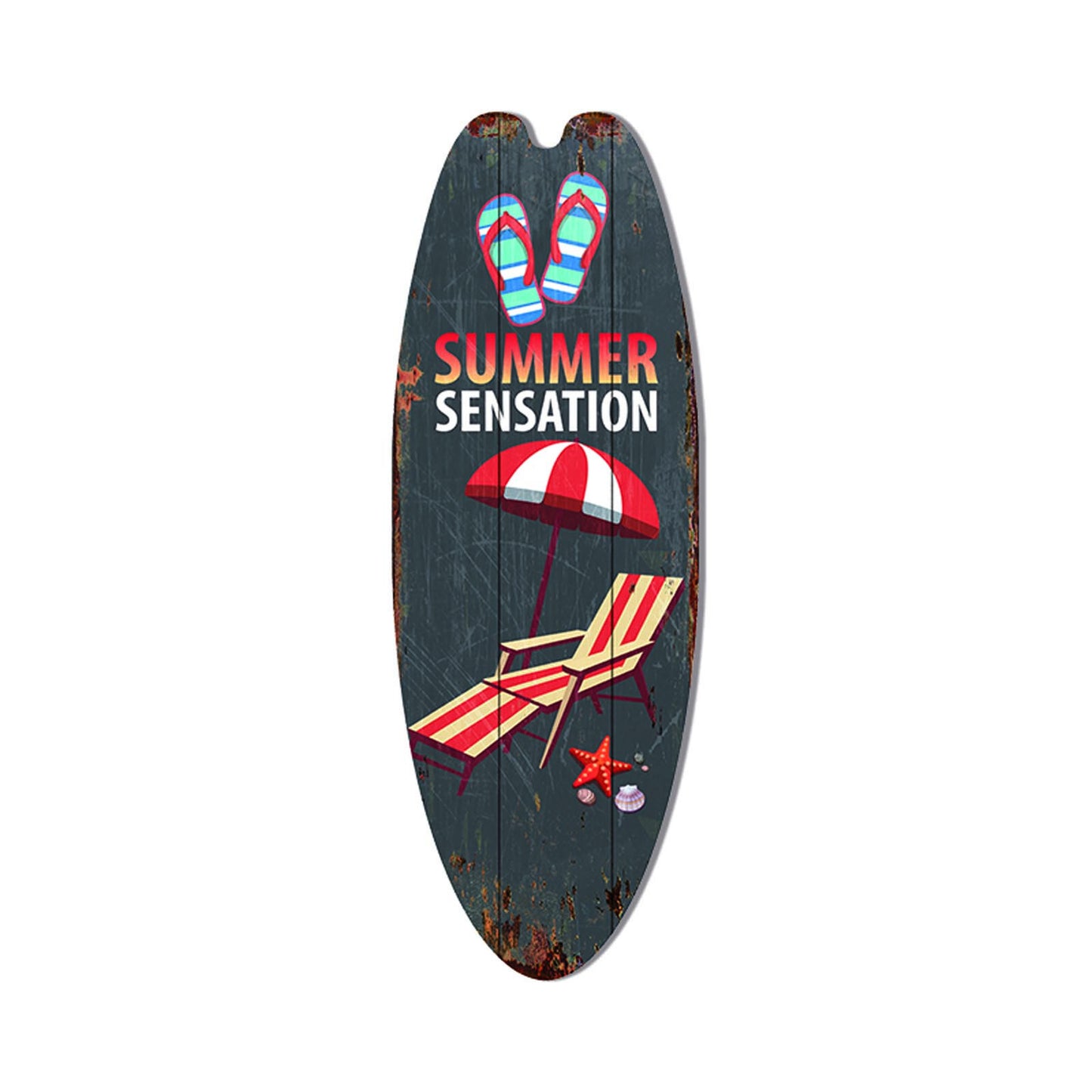 Wooden Surfboard Sign