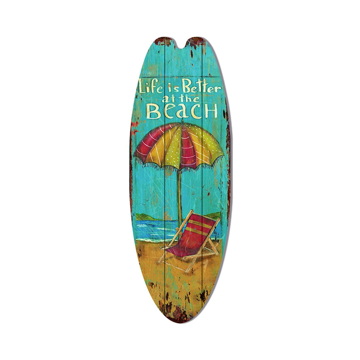 Wooden Surfboard Sign