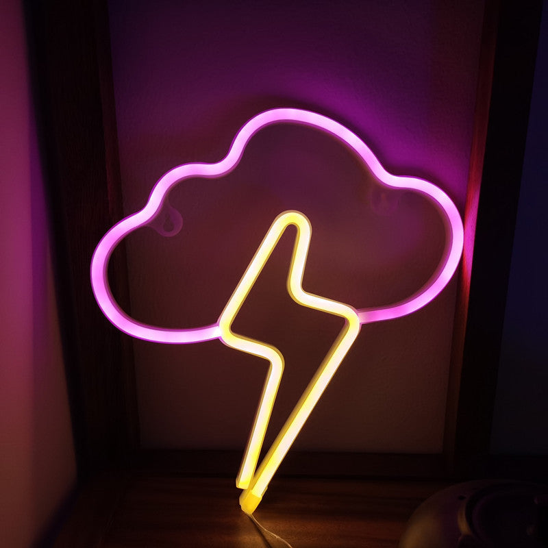Clouds Lightning Neon Sign