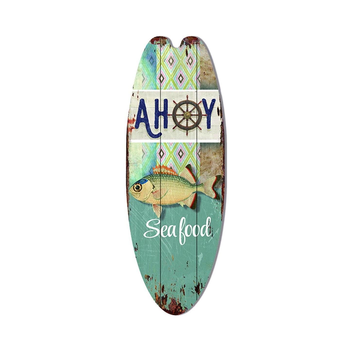 Wooden Surfboard Sign