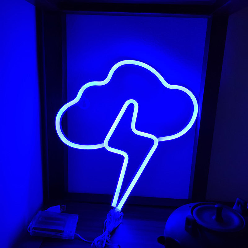 Clouds Lightning Neon Sign